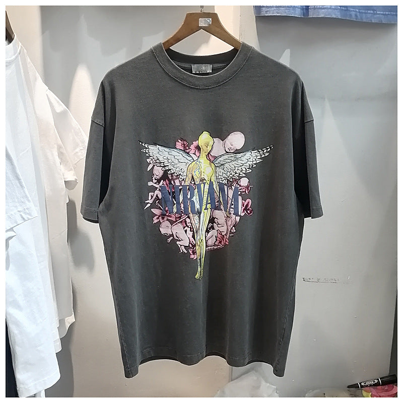 Nirvana T Shirt Angel Print Rock Hip Hop Cotton