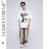 Y2g Shirts for Boys Retro Washed Short Sleeve Male Cartoon