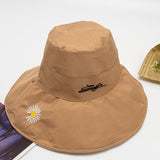 Women Bucket Hat Little Daisy Reversible Fisherman Hat Sun Protection