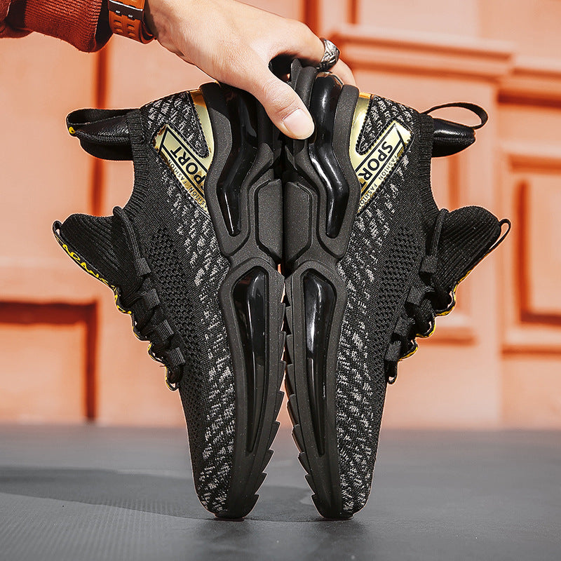 Men's Sneaks & Athletic Jogging Shoes Spring Breathable Fly-Knit Sneakers Men's Casual Low-Top Running Shoes Comfortable Soft Fashionable Men's Shoes