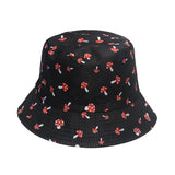 Mushroom Hat Summer Sun Hat Mushroom Print Bucket Hat Ladies