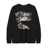 Man Fall Outfits Printed Long-Sleeved T-shirt Men's and Women's Loose Sweater