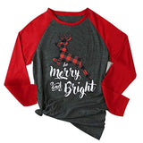 Merry and Bright Sweatshirts Carney 3/4 Sleeve round Neck