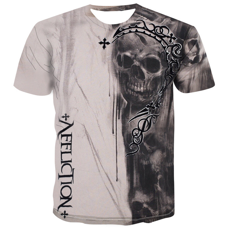 Skull T Shirt Devil Pattern Print