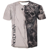 Skull T Shirt Devil Pattern Print