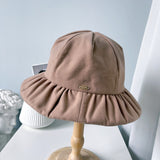Lorna Murray Hats Bucket Hat Children Warm Cloth Cap Solid Color Simple Basin Hat
