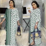 African Dashiki Dress Stripe Polka Dot Dress
