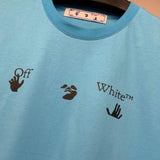 Off White T Shirt Men'S Tshirt Cotton Casual Arrow Flower Print Owt