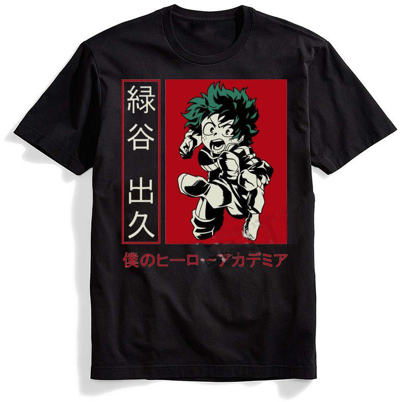 Anime Hoddies My Hero Academia Anime Short Sleeve round Neck T-shirt