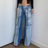Julia Fox Low Rise Jeans Printed Low Waist Personalized Pocket Skinny Jeans