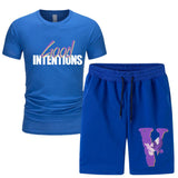 Vlone T Shirts & Shorts 2 Piece Set Short Sleeve T-Shirt Sports Summer
