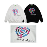 Man Fall Outfits Retro Hip Hop Couple Sweater Men's and Women's Heart Print Loose Leisure Sports Coat