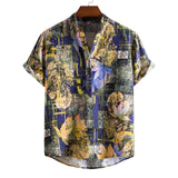 Camp Collar Shirt Loose Plaid Lapel Shirt