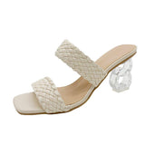 High Heels Slippers Summer Chunky Heel Slippers