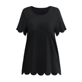 Coachella Music Festival Outfits Fashion Women's Wear round Neck Pullover Loose Short Sleeve T-shirt Casual Top