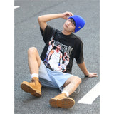 Basket Ball Star T Shirt Simmons Washed Distressed Printed Short Sleeve Cotton