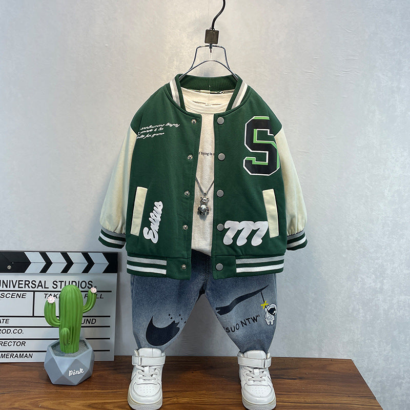 Toddler Boys Jackets Kids' Coat Spring and Autumn Baseball Uniform