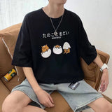 Men T-Shirts Half Sleeve Loose round Neck Print