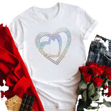 Valentine's Day T Shirts Couples Heart Printing Women's Pullover T-shirt