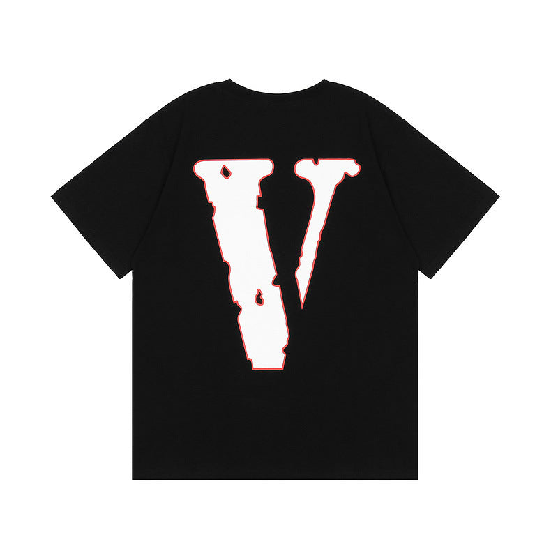 Vlone T Shirt Large V Short Sleeve High Street Men And Women Couple Half Sleeve