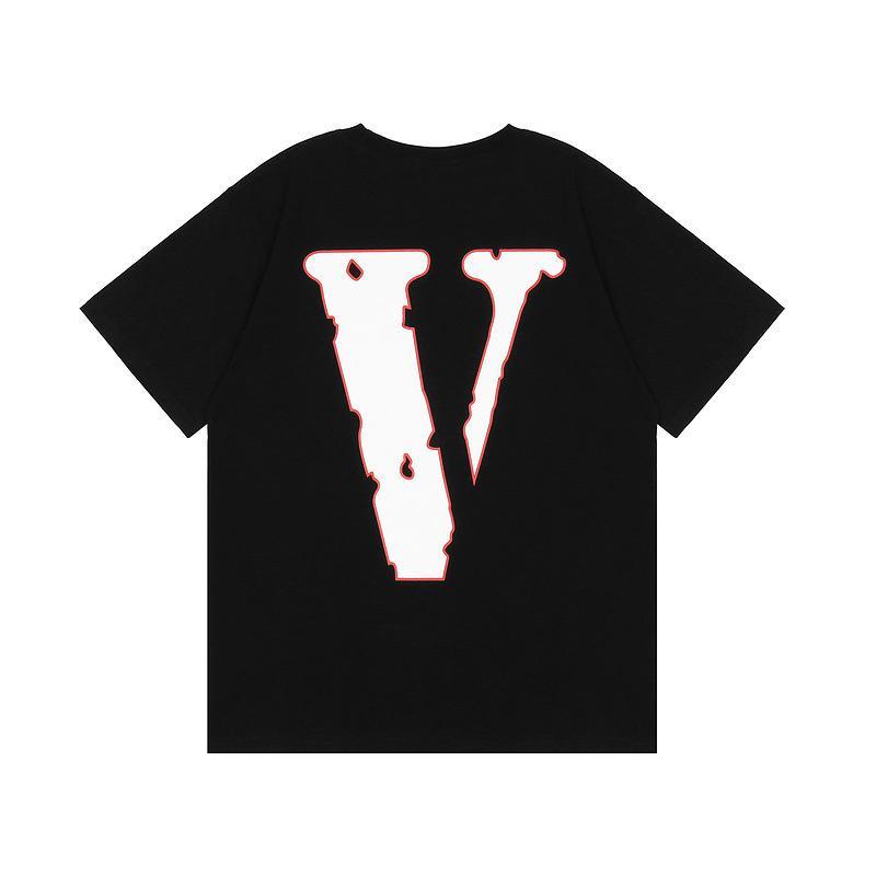 Vlone Printed Men'S Short Sleeve High Street Men'S And Women'S Couple Half Sleeve
