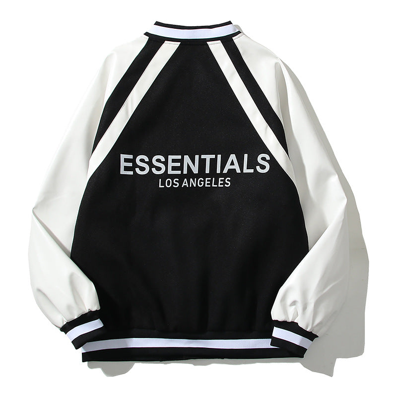 Cardigan Baseball Jacket Fog Compound Line Los Angeles 2022 Limited Leather Sleeve 3M Reflective Student Baseball Uniform