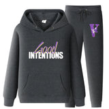 Vlone Hoodie & Pants 2 Piece Set Hooded Sweater Men And Women Loose