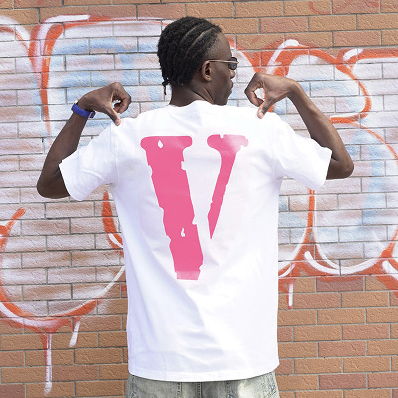 Vlone T Shirt Loose Men'S And Women'S Reflective T-Shirt Summer