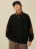 Men Sweatshirts Vintag Sweater Loose Polo Shirt Couple