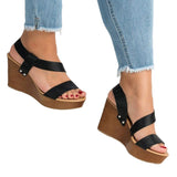 Women Platform Sandals Large Size Peep Toe Wedge Platform Sandals