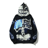 Cardigan Baseball Jacket Autumn and Winter TS KAWS Big Skull Cardigan Zipper Hooded Sweater