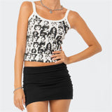 Vintage Y2g Shirts Vintage Y2g Printed Navel Sleeveless Vest Summer