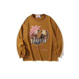 Man Fall Outfits Long-Sleeved T-shirt Men and Women Loose Autumn and Winter Hip Hop Casual
