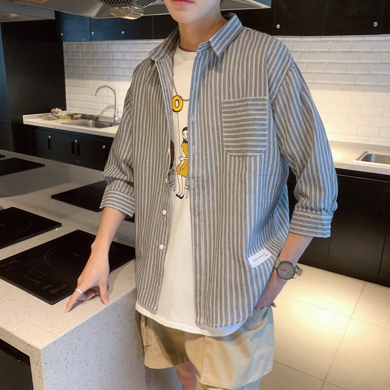 Men Jackets 3/4 Sleeve Stripes