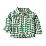 Children Jean Jackets Spring and Autumn Long Sleeve Lapel Leopard Print Casual Denim Top
