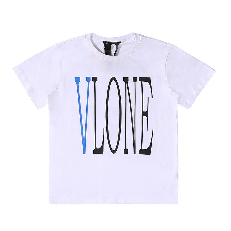 Vlone T Shirt Men'S Big V Python Printed Casual Short-Sleeved T-Shirt