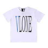 Vlone T Shirt Men'S Big V Python Printed Casual Short-Sleeved T-Shirt