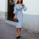 Kendall Jenner Wedding Guest Dress Print Fashion V-neck Professional