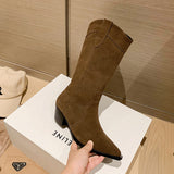 Western Shoes Western Cowboy Boot British Style Retro Women