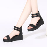 Platform Heels for Women Summer Black High-Heeled Sandals