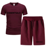 Fog Fear Of God T Shirt & Shorts 2 Pieces Set Summer Men'S Short Sleeve T-Shirt Shorts Casual