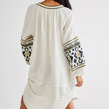 Beth Dutton Bohemian Dress Winter Autumn Midi Dresses Embroidered Loose Dress