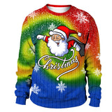 Men and Women Grinch Sweater Christmas Printed Crew Neck Sweatshirt Fluffy Jacket