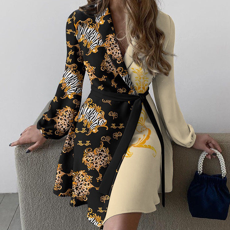 Kendall Jenner Wedding Guest Dress Floral Print Temperament V-neck Sexy