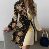 Kendall Jenner Wedding Guest Dress Floral Print Temperament V-neck Sexy