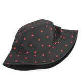 Bucket Hat Fishing Cap Cotton Print Fisherman Hat Fashion Heart Printing Outdoor Sun Protection