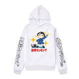 Anime Hoddies Poji King Printed Hoodie Autumn and Winter Fleece-Lined Hoodies