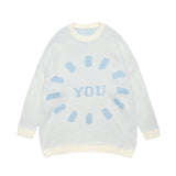 Men Sweater Letter Brocade Sweater Men's Trendy Pullover