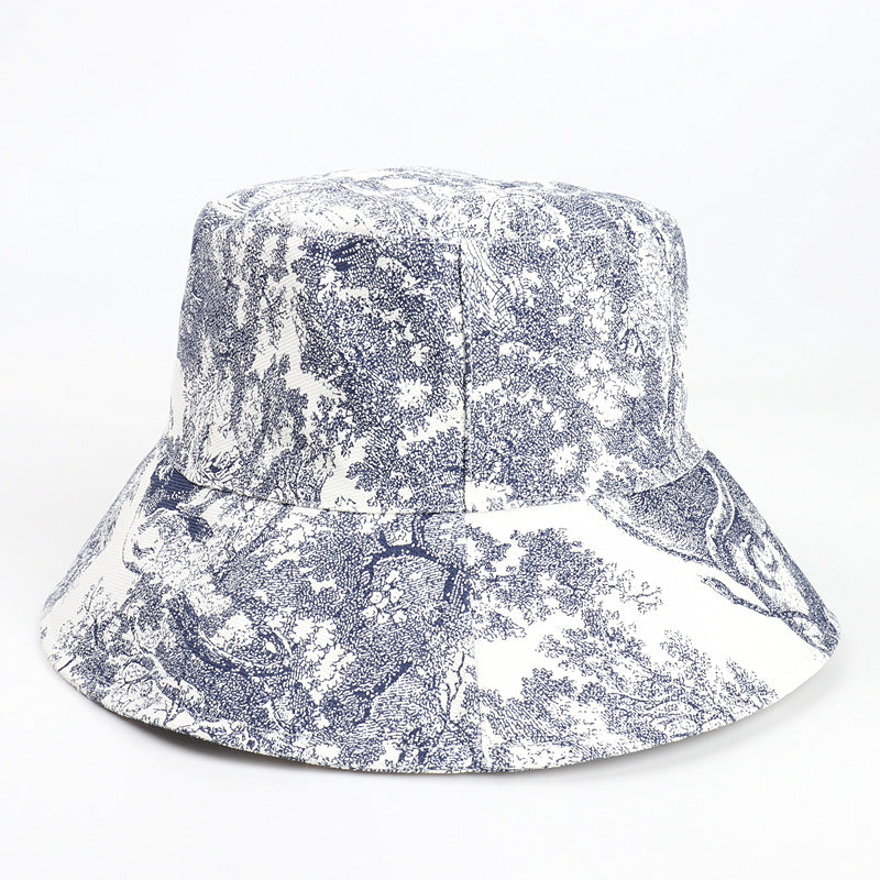 Bucket Hat Fishing Cap Cotton Print Fisherman Hat Men and Women Outdoor Sun Hat