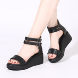 Platform Heels for Women Summer Black High-Heeled Sandals